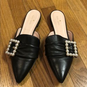 Kate Spade Broadway Slides with Pearl Buckle sz 9